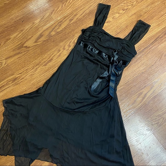 Vintage Y2K Mesh Dress Y2K Dress Sheer Dress Homecoming Prom Black Slip Dress - Picture 2 of 14